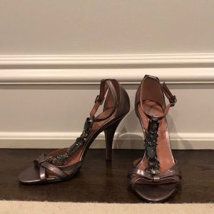 Vince Camuto metallic jeweled stilettos